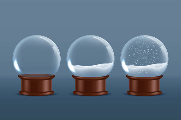 istock Realistic Christmas glass snow globe isolated on transparent background 1358409752