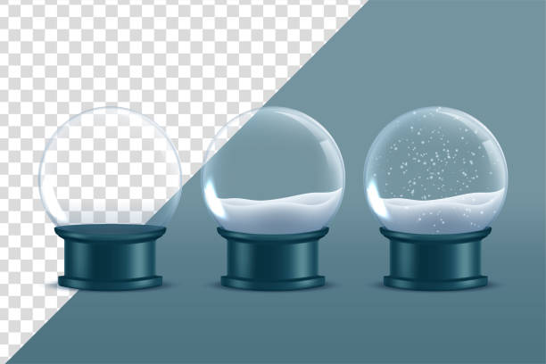 istock Realistic Christmas glass snow globe isolated on transparent background 1358410286