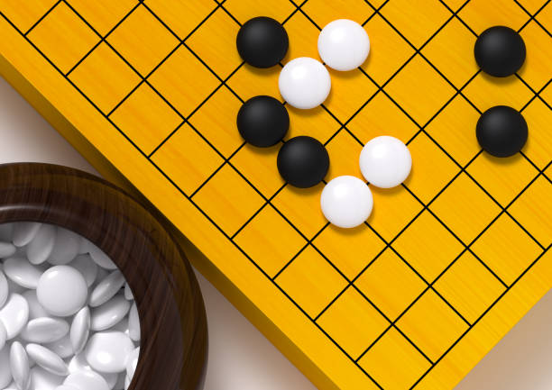 Ancient Asian board game Very popular in China, Japan, Korea. Named Baduk,GO,Weiqi. 3D Scene. Ancient Asian board game Very popular in China, Japan, Korea. Named Baduk,GO,Weiqi. 3D Scene. brain jar stock pictures, royalty-free photos & images