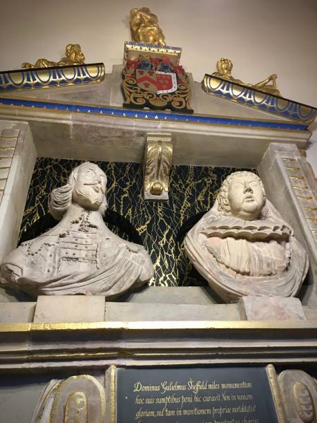 My Lord and Lady Sheffield's Tomb December 10th 2021, The tomb of the Sheffield family circa 1633, in The Church of Saint Martin-Le-Grand, York, North Yorkshire 

The church  is the work of 15th Century stonemasons, inside of which lies this 17th century tomb of the Sheffield family, the tomb's inhabitants, dressed in the court finery of their day. 

The tomb has fared reasonably well over the centuries, experiencing wars, both ancient and modern, with some severe damage occurring in 1942 during WWII.

The tomb appears to be being kept in an excellent state of repair. mcdermp stock pictures, royalty-free photos & images