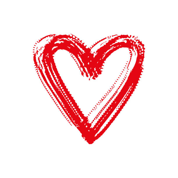 istock Heart icon. Red ink outline sketch silhouette. Vector flat graphic hand drawn illustration. The isolated object on a white background. Isolate. 1358427915