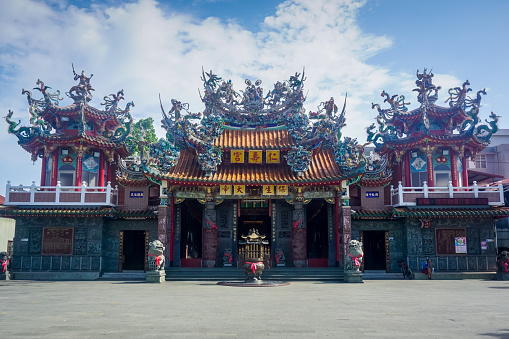 Tainan, Taiwan - May 30, 2019: Beautiful Taiwan Temple