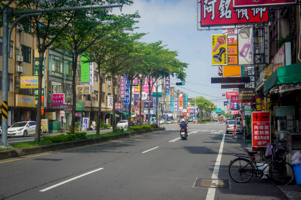 Tainan, Taiwan - May 30, 2019: Ordinary city street