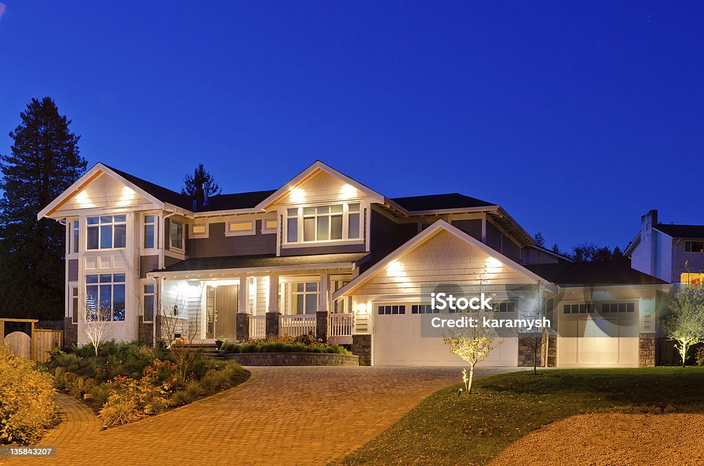 House at dusk. Luxury house at dusk in Vancouver, Canada. House Stock Photo