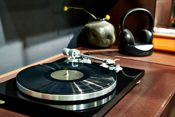 istock Modern turntable and headphones 1358435057