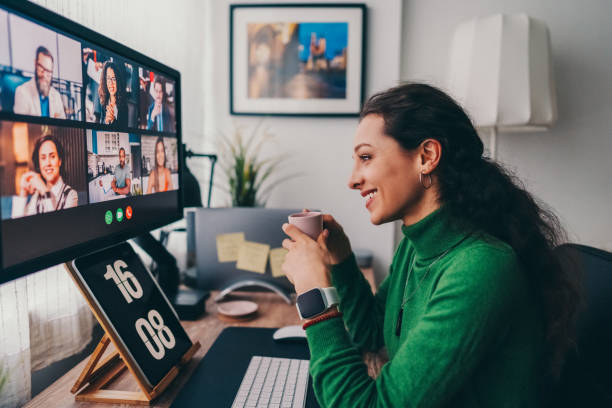 istock Business meeting on video call during COVID-19 lockdown 1358435801