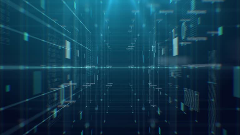 4K-Auflösung 3D-Bewegung Grafikdesign des dezentralen Finanz- und Blockchain-Konzepts, Digital Futuristic abstrakter Hintergrund, Blockchain und Kryptowährung Konzept, Digitales Design für Business Finance Investment und Technologiewerbung