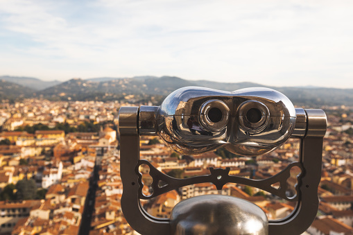 Binoculars for seeing a high view from Firenze, Tuscany, Italy.