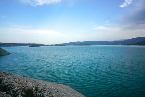 Landscape of the Chirkey reservoir in Dagestan