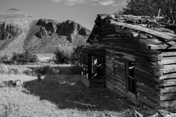istock Abandon hermit cabin in the mountains 1358445903