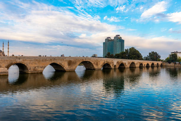 TASKOPRU in ADANA, TURKEY. Historical stone bridge on the Seyhan River. (English: Stone Bridge)