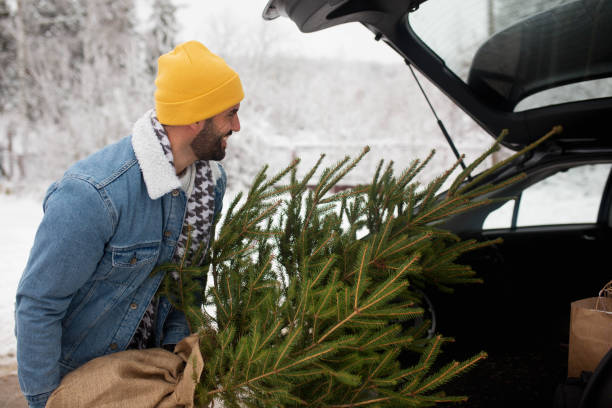 istock The handsome man chose the perfect Christmas tree for his home 1358451847