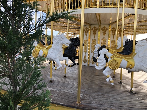 carousel in christmas market