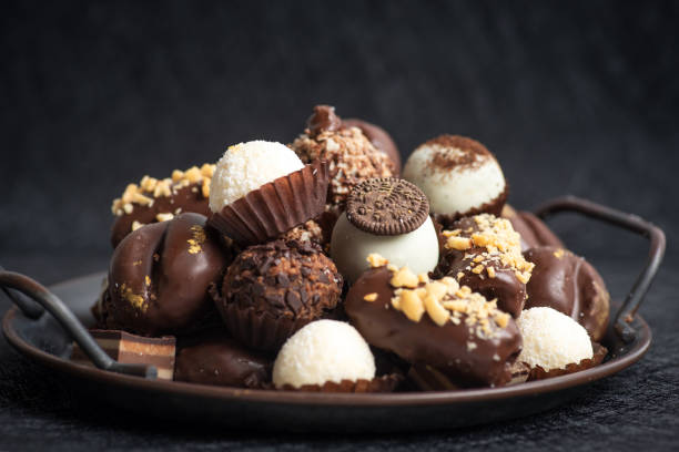 istock Luxurious, homemade chocolate praline candies 1358457405