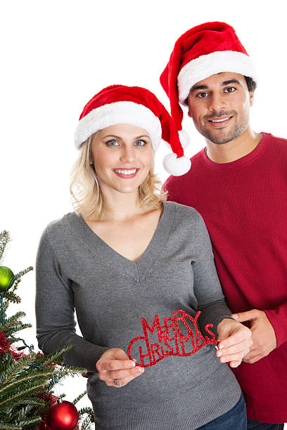istock Diverse couple celebrating Christmas 135845879