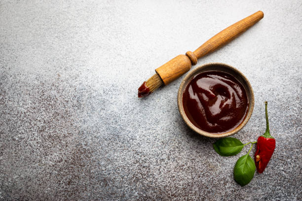 Barbecue sauce in a saucer