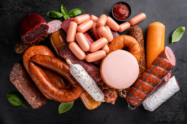 istock Set of different types of sausages 1358463177