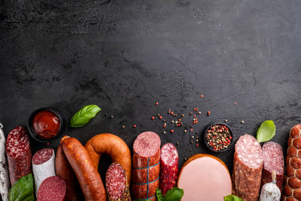 istock Set of different types of sausages 1358463180