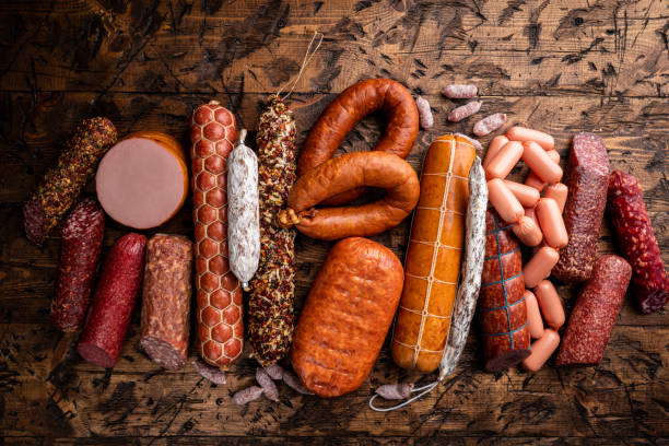 istock Set of different types of sausages 1358463188
