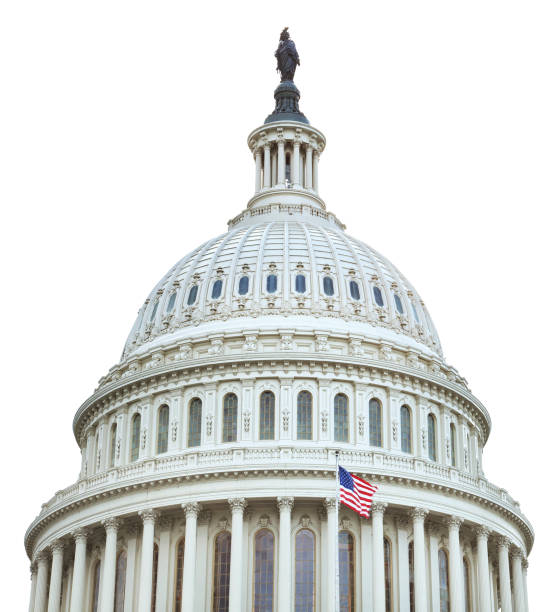 istock US Capitol dome with American flag isolated on white background 1358464279