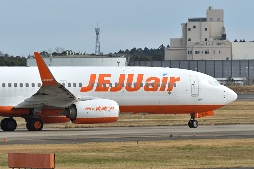 Chiba, Japan - December 19, 2020:Jeju Air Boeing B737-800 (HL8317) passenger plane.