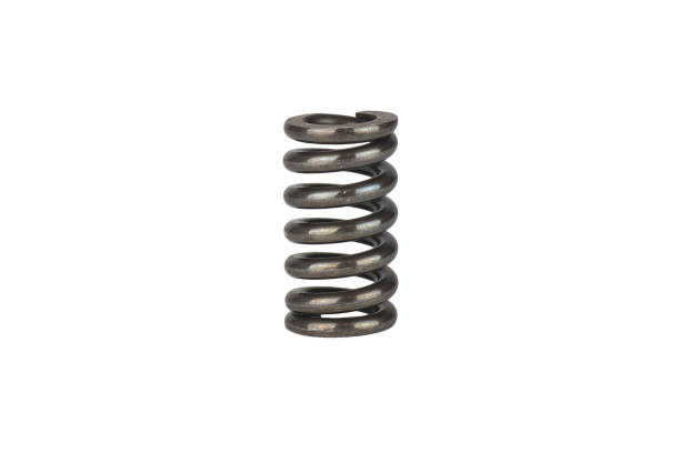 Industrial black metal hardened spring Industrial black metal hardened spring, isolated on white in synch stock pictures, royalty-free photos & images
