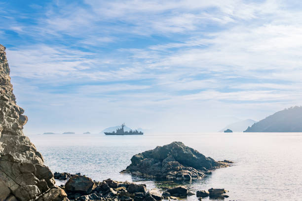 istock an modern warship, fast attack craft in coastal waters 1358468284