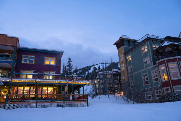 istock Ski resort village at dusk 1358469301