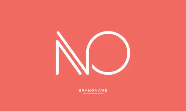 Vector illustration of NO or ON Alphabet Letters Luxury Logo Vector Design