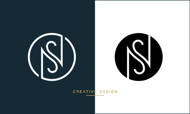 nsまたはsn�アルファベット文字ラグジュアリーロゴベクトルデザイン - capital letter luxury blue image点のイラスト素材／クリップアート素材／マンガ素材／アイコン素材