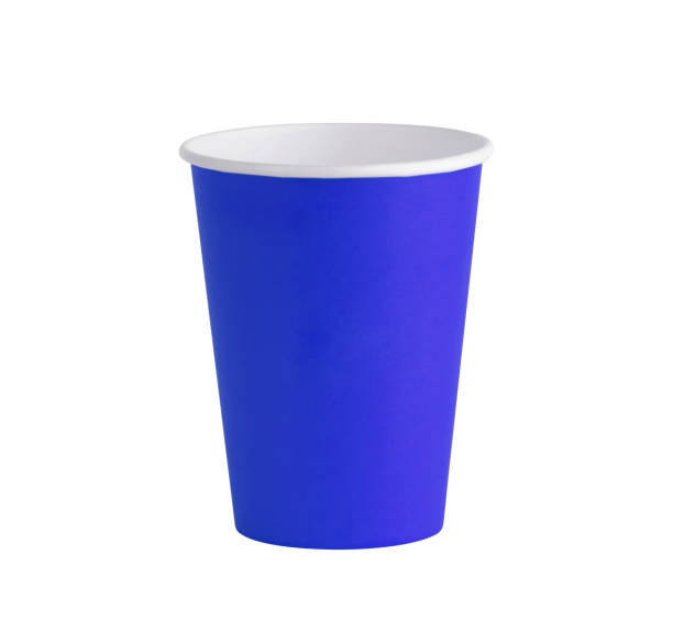 istock Blue color paper cup on a white background. 1358471997