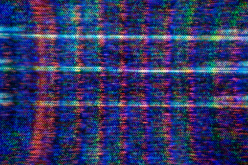 Close-up of television static. 