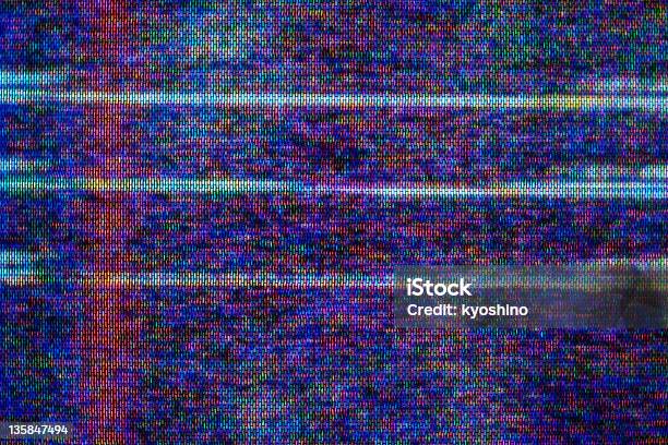 Closeup Of Television Static Stock Photo - Download Image Now - Television Set, Television Static, Retro Style