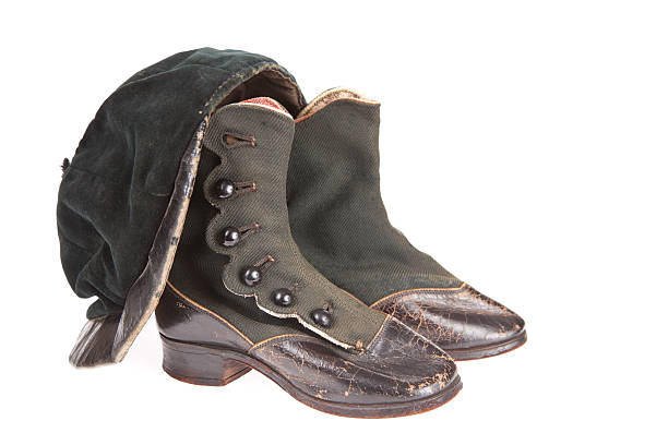 istock Vintage baby boots and hat 135848156