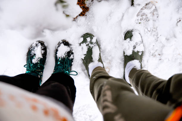 istock Together in snow winter walk 1358483372