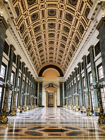 A grand marble reception hall of the Capitolio building in central Havana is a showcase of government architecture in Cuba.