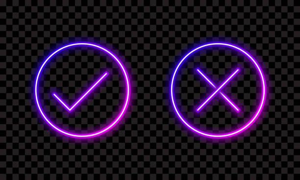4,800+ Neon Check Symbol Stock Photos and Royalty-Free Pictures
