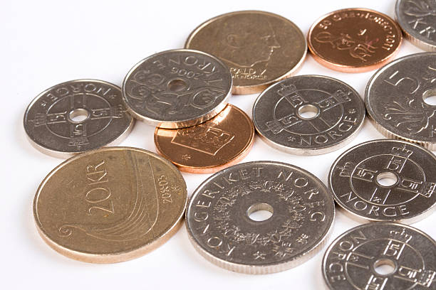 Closeup of Norwegian money.
