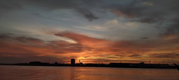 istock Beautiful sunset on the sea 1358488488