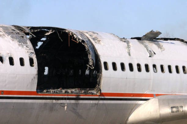 After plane crashed stock photo