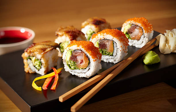 sushi sushi plate japanese food stock pictures, royalty-free photos & images