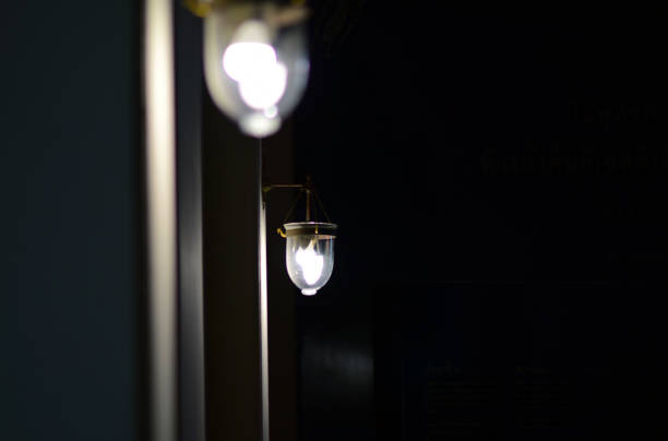 istock The white lamp illuminates the dark. 1358502443