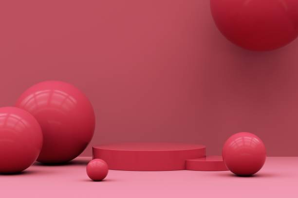 istock minimal podium for product presentation surrounded by spheres 3d rendering 1358502695