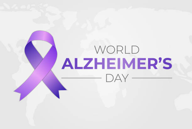 istock Light World Alzheimer's Day Background Illustration with World Map 1358504202