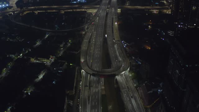 View of night traffic in Kuala Lumpur city centre
