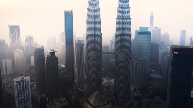 B-roll aerial hyperlapse of Kuala Lumpur city