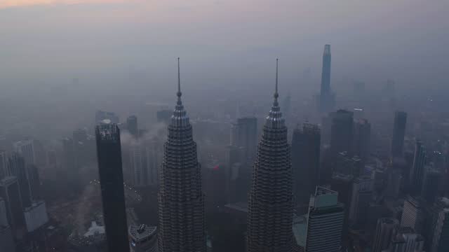 Beautiful b-roll aerial Kuala Lumpur cityscape