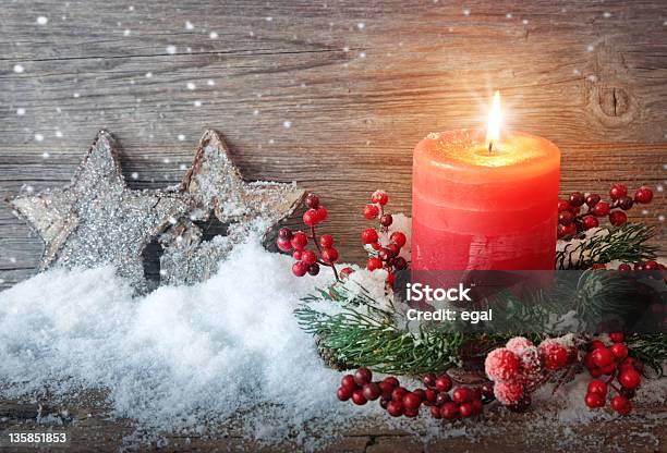 Burning Candle Stock Photo - Download Image Now - Burning, Candle, Christmas