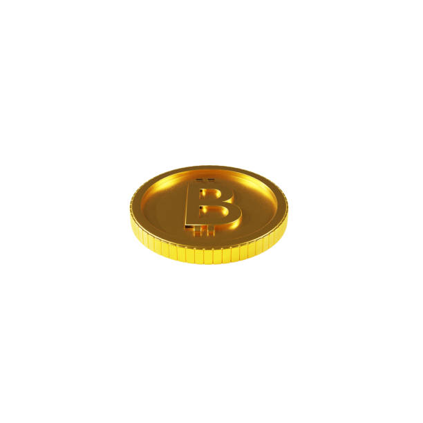 istock 3D rendering BTC coin isolated on white background (side view) 1358518674