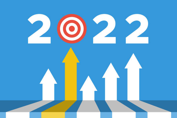 2022 business target vector infographics, success strategy or growth concept - 預算 圖片 幅插畫檔、美工圖案、卡通及圖標